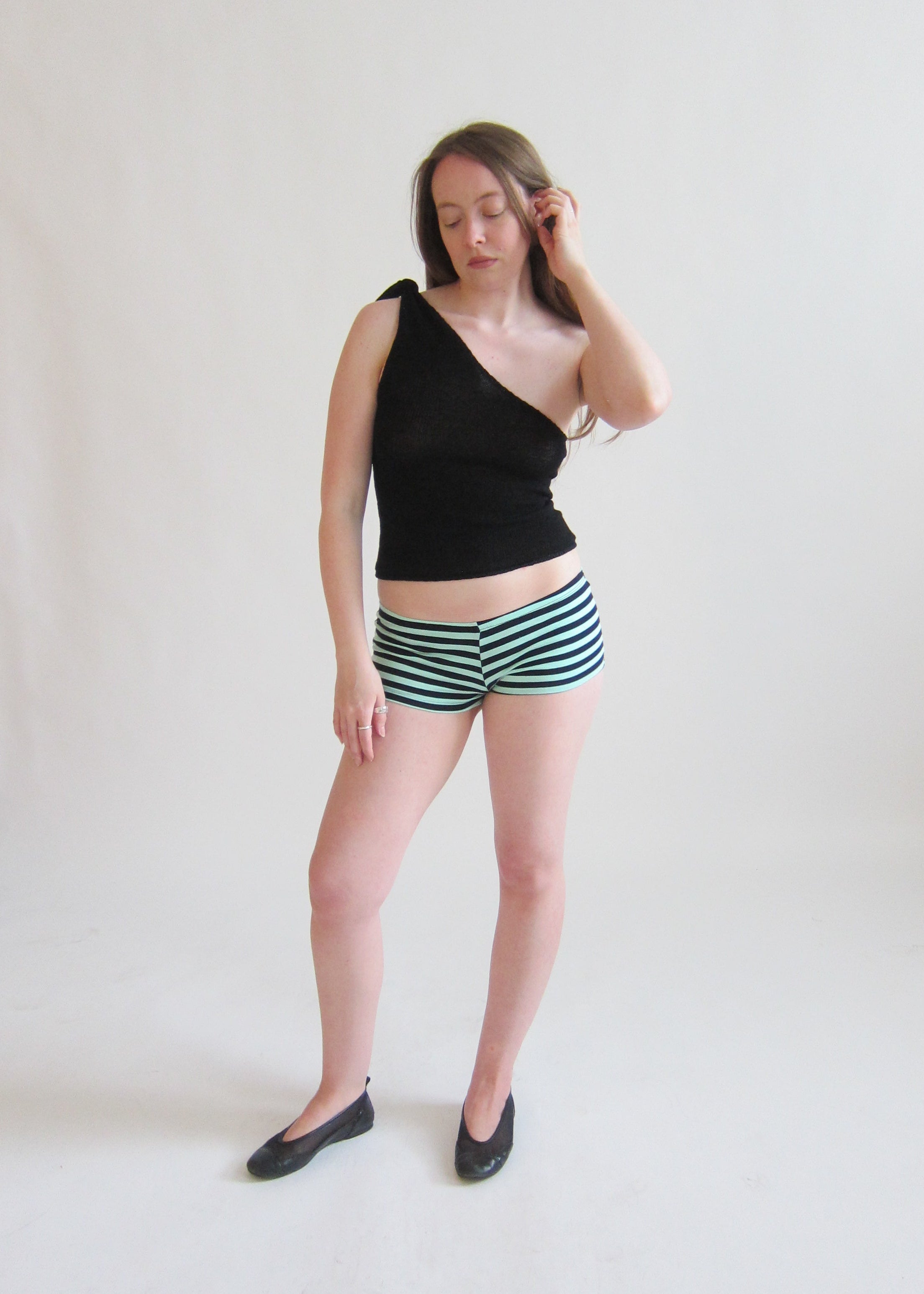 Cotton Mini Short - Mint Stripes