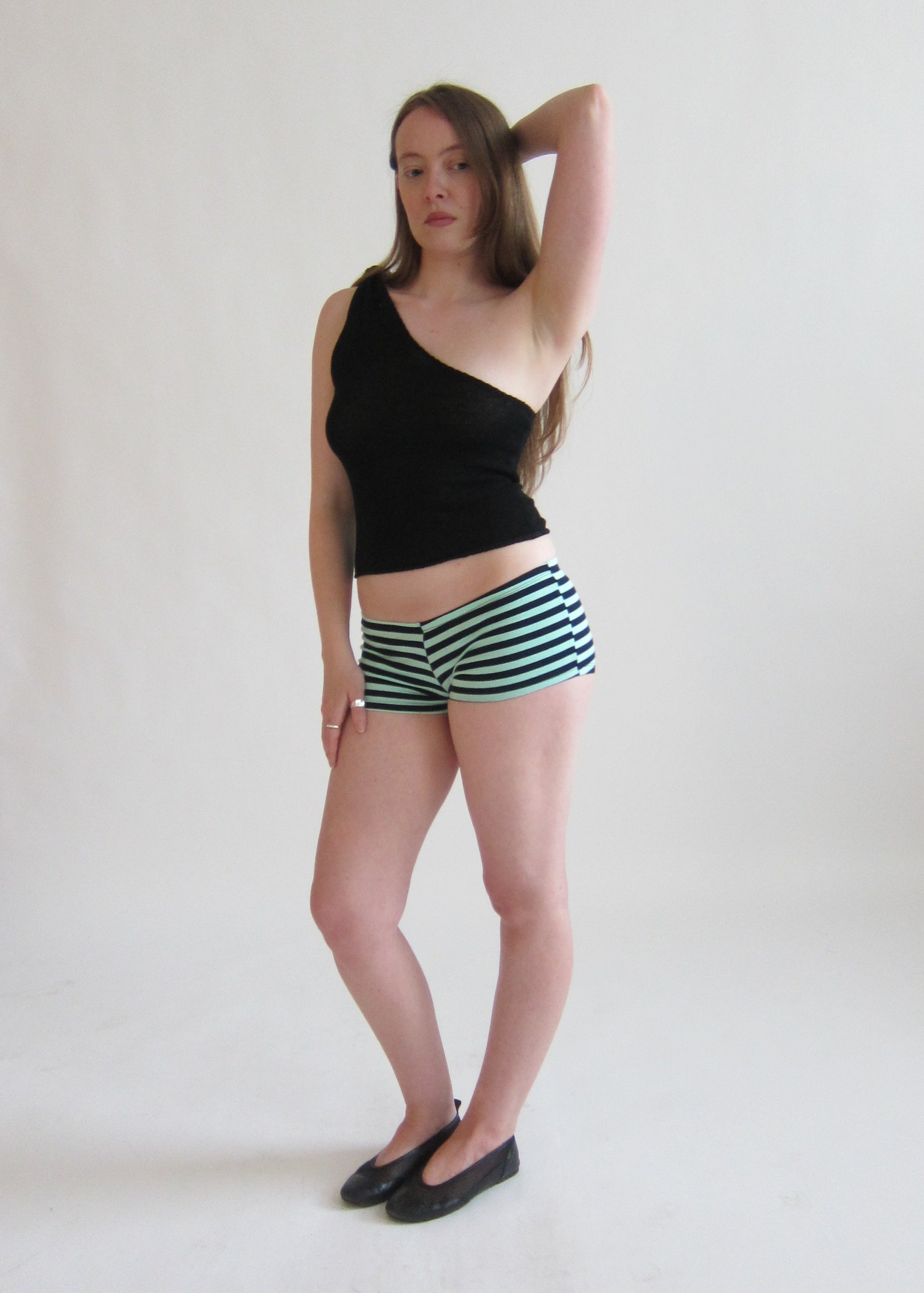 Cotton Mini Short - Mint Stripes