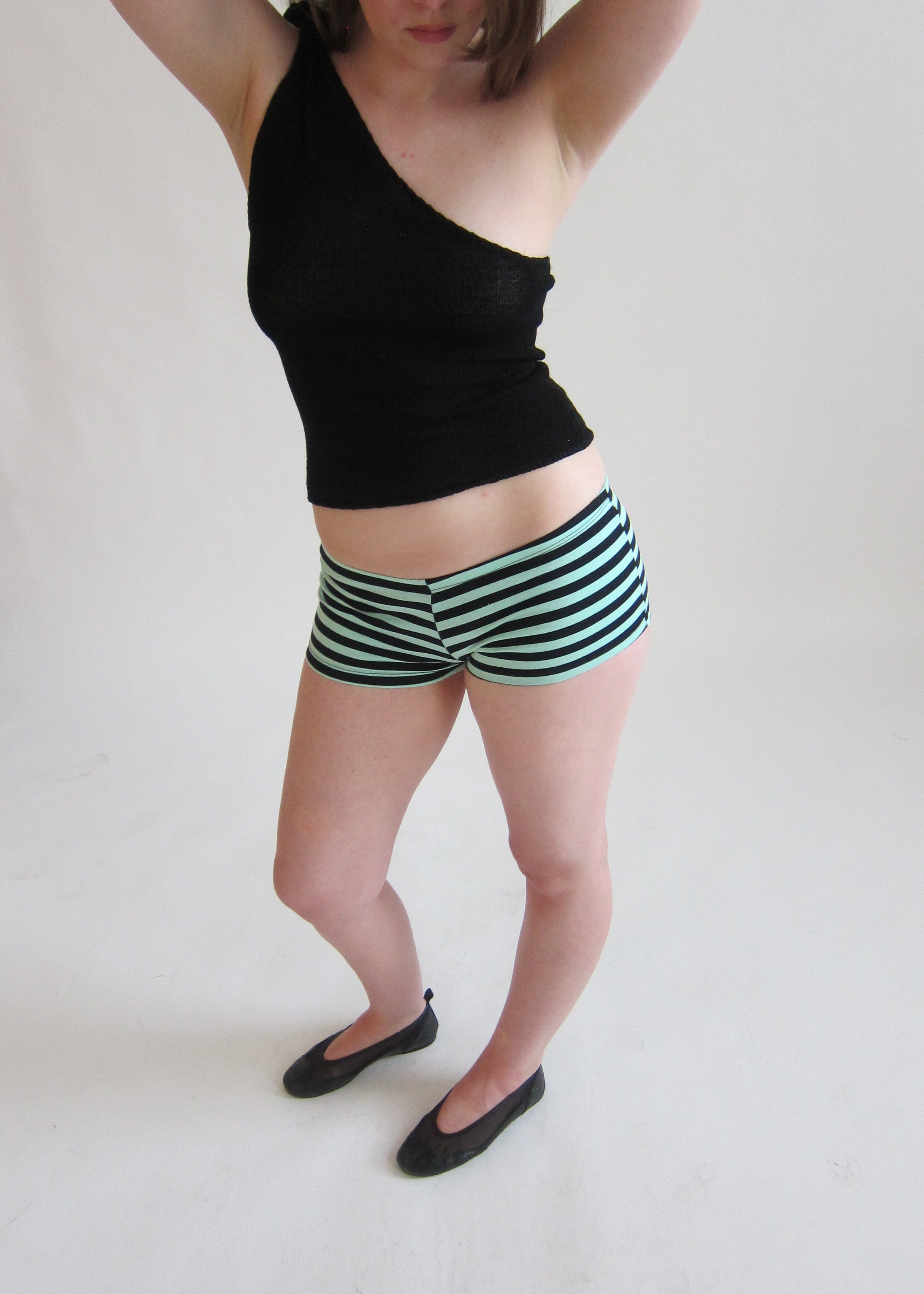 Cotton Mini Short - Mint Stripes