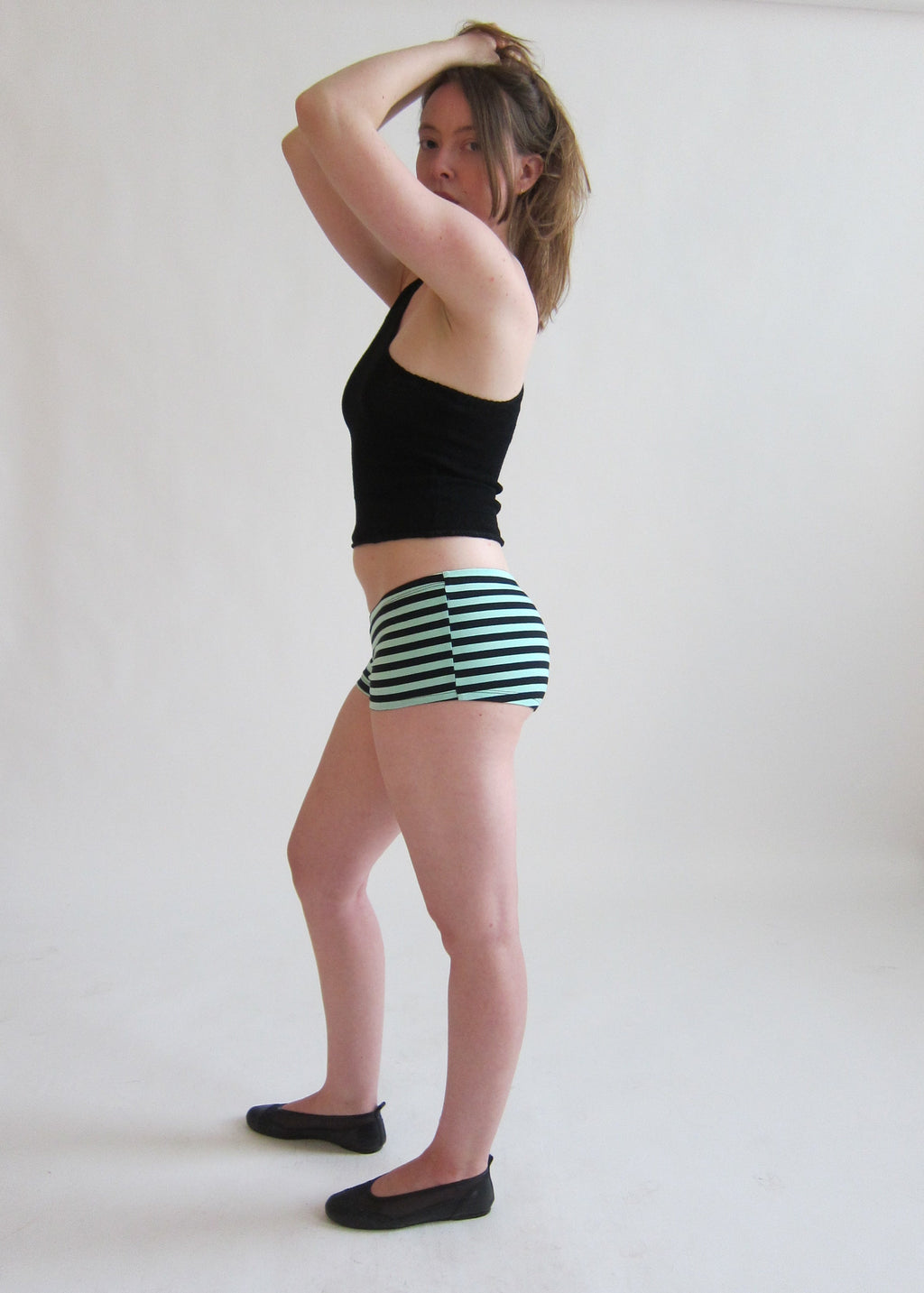 Cotton Mini Short - Mint Stripes