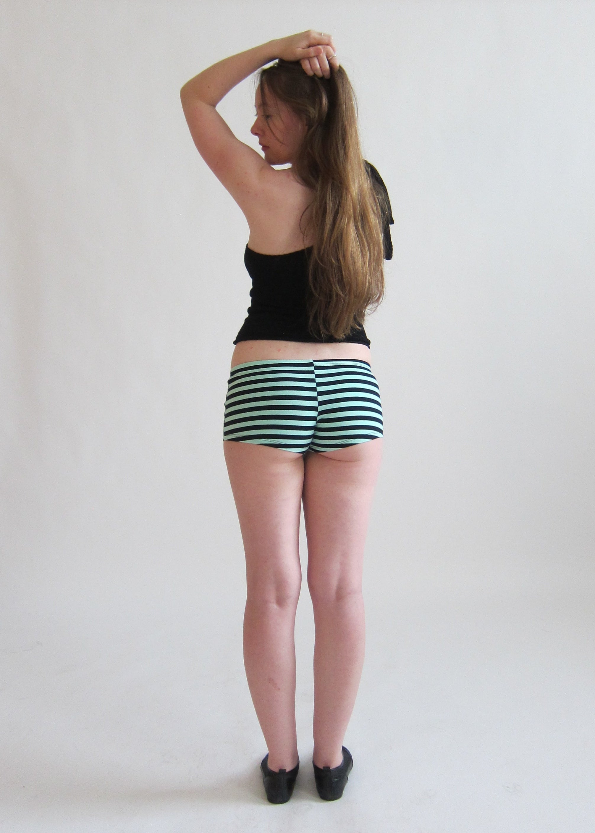 Cotton Mini Short - Mint Stripes